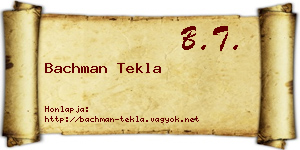 Bachman Tekla névjegykártya